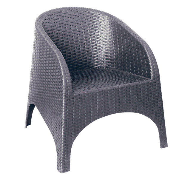 مبل دسته دار حصیر بافت ناصر پلاستیک رنگ طوسی