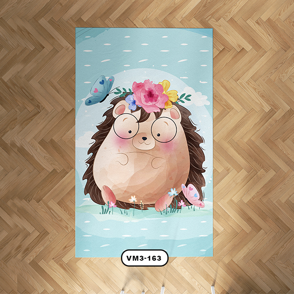 فرش اتاق كودك دستیکور مدل جوجه تیغی