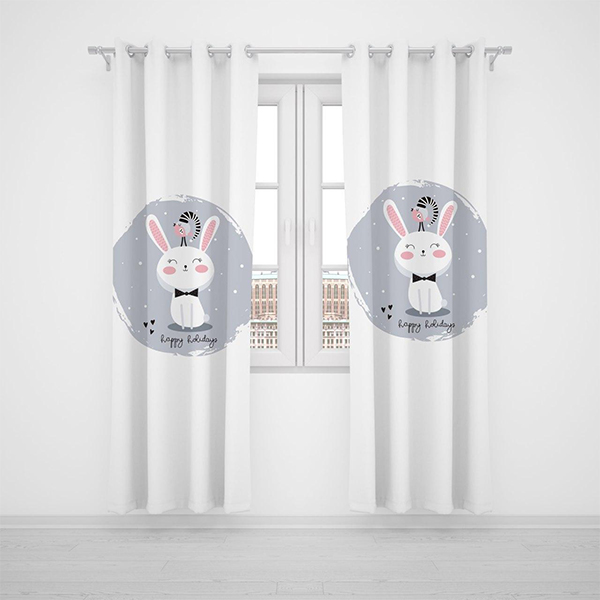 پرده پانچی دستیکور مدل خرگوش