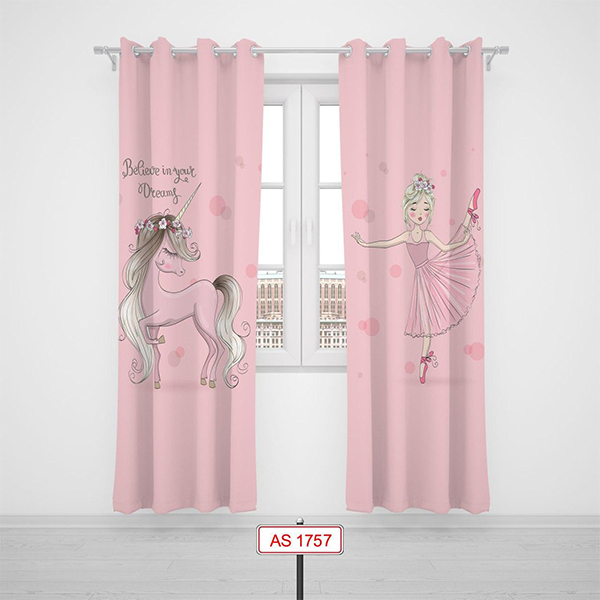 پرده پانچی دستیکور مدل دختر و اسب