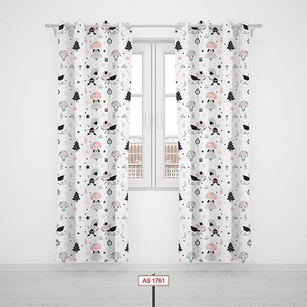 پرده پانچی دستیکور مدل فانتزی AS-1761