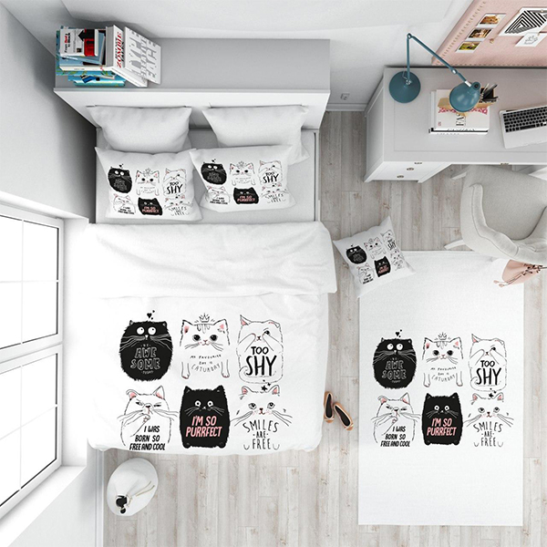 رو تختی پسرانه دستیکور مدل گربه