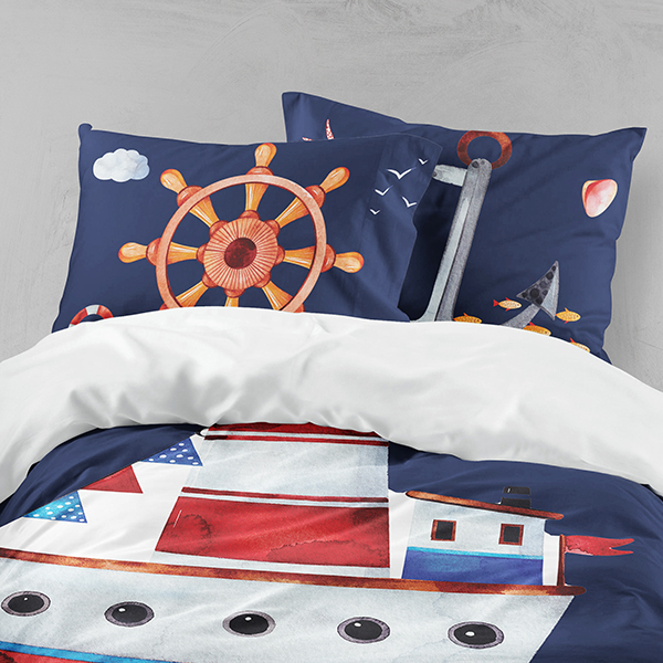 رو تختی پسرانه دستیکور مدل کشتی