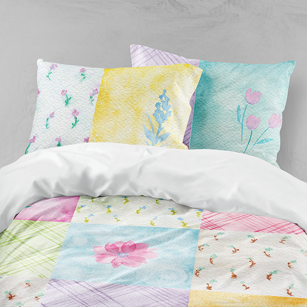 رو تختی دخترانه دستیکور مدل چهارخونه