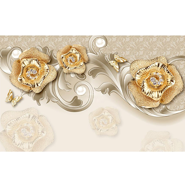 کاغذدیواری سه بعدی گل رونیا