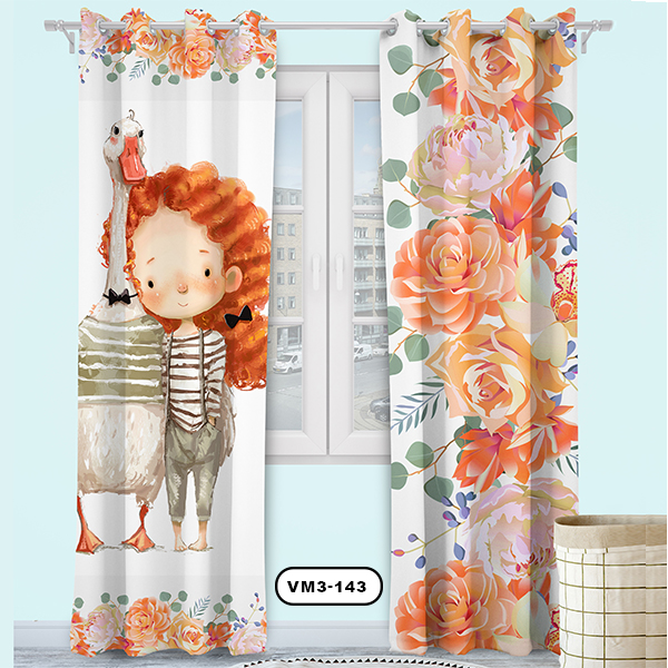 پرده پانچی دستیکور مدل فرفری