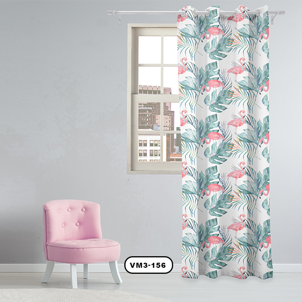 پرده پانچی دستیکور مدل فلامینگو