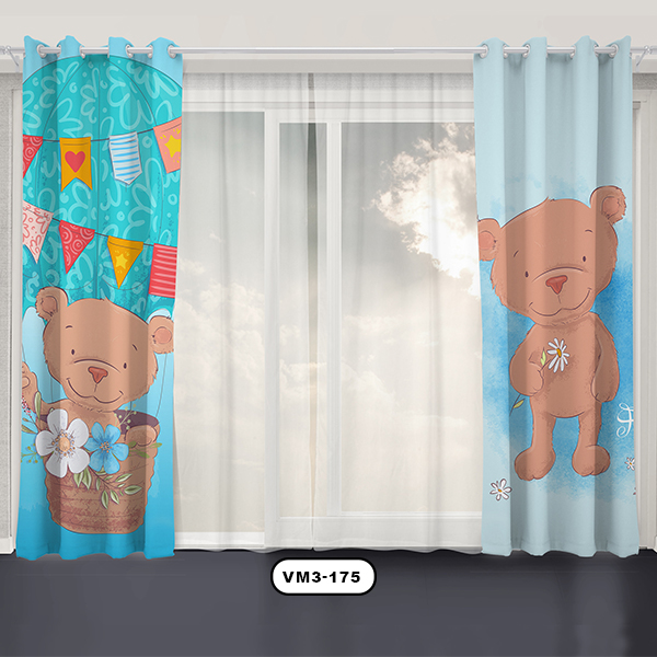 پرده پانچی دستیکور مدل خرسی