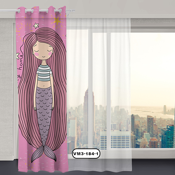 پرده پانچی دستیکور مدل پری دریایی VM3-184-1