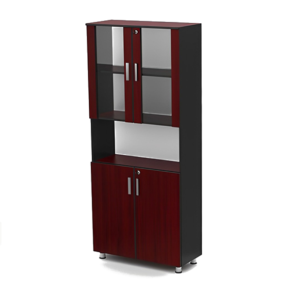 کتابخانه نوژن مدل K741 با بدنه ای از جنس ام دی اف و با رنگ زرشکی