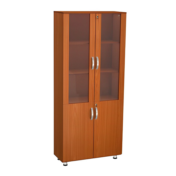 کتابخانه نوژن مدل K742 با درب های شیشه ای در قسمت بالایی