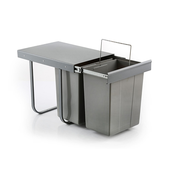 سطل زباله دوقلو 20 لیتری ثامن صنعت مدل S8011