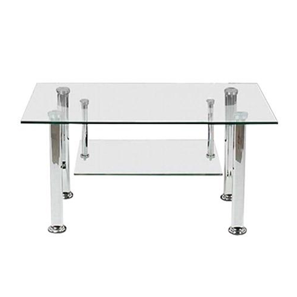 میز جلو مبلی اداری راحتیران مدل B62 دارای دو طبقه به همراه شیشه سکوریت