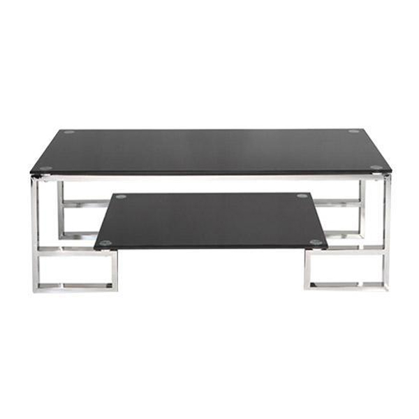 میز جلو مبلی اداری راحتیران مدل B930 دو طبقه و دارای پایه های استیل