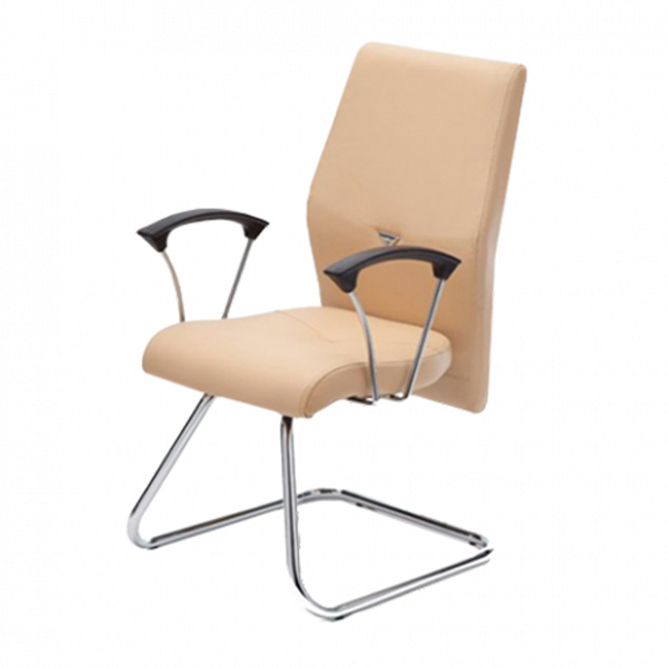صندلی کنفرانس C331 راد سیستم دارای روکش کروم رنگ و پایه های یو شکل است.