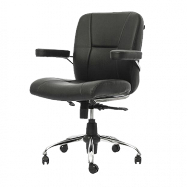 صندلی کارشناسی مدل E436 راد سیستم دارای روکش چرمی مشکی می باشد.