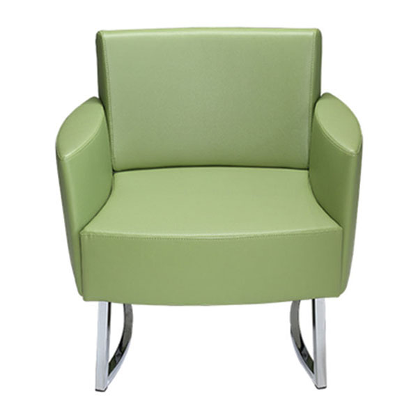 مبل اداری راحتیران مدل پازلی 302-M304- پایه های جنس کروم- رنگ سبز- دسته های پارچه ای و چرمی