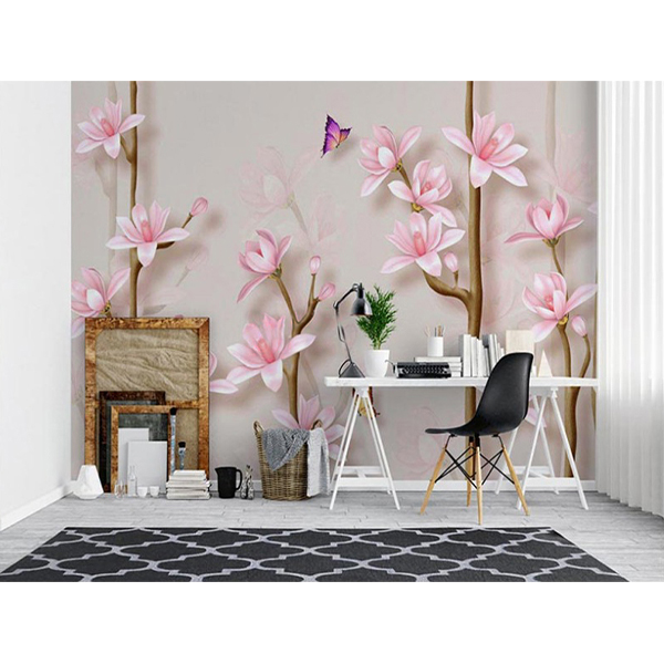 کاغذ دیواری با طرح گل های برجسته