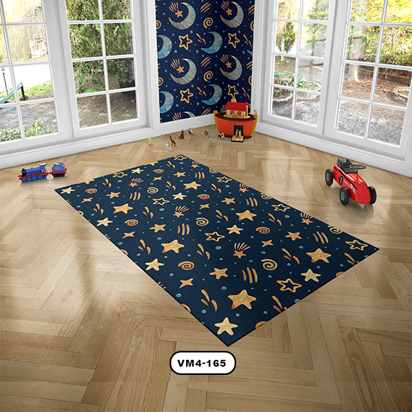 فرش اتاق کودک دستیکور مدل آسمان