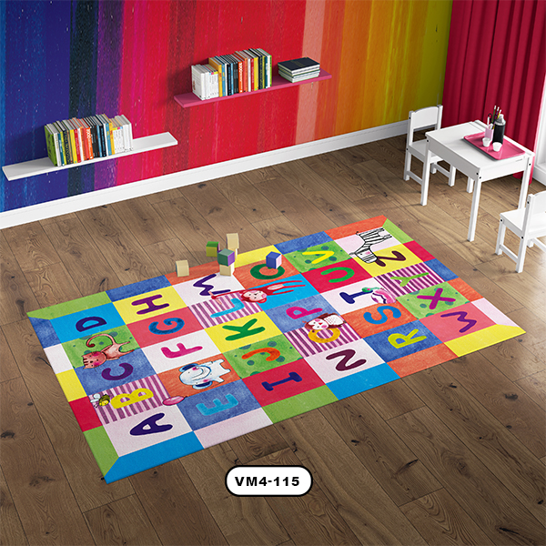 فرش اتاق كودك دستیکور مدل ABCD