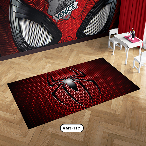 فرش اتاق كودك دستیکور مدل مرد عنکبوتی