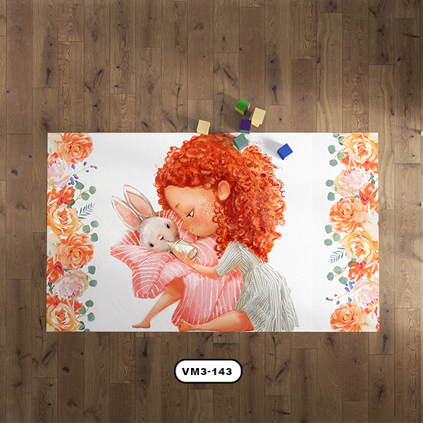 26915فرش دستیکور مدل فرفری