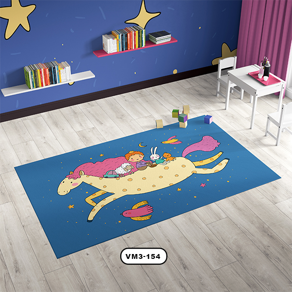 فرش اتاق كودك دستیکور مدل اسب