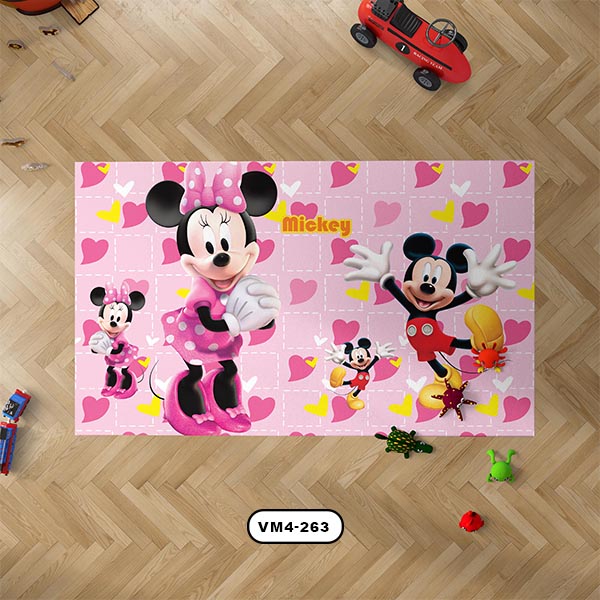 فرش اتاق كودك دستیکور مدل میکی موس