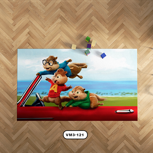 فرش اتاق كودك دستیکور مدل آلوین و سنجاب ها