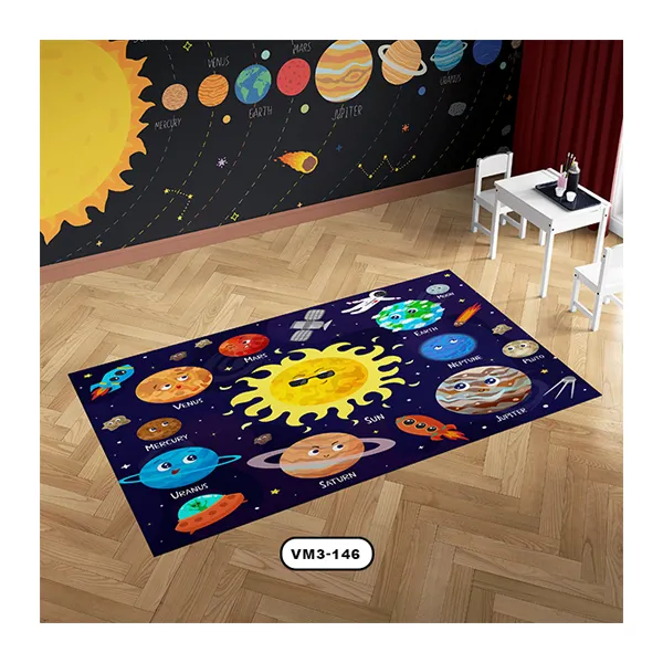 فرش کودک با طرح فانتزی سیاره ها