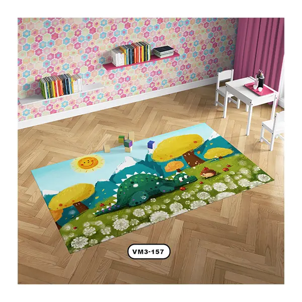 26258فرش اتاق کودک دستیکور مدل دایناسور VM3-157