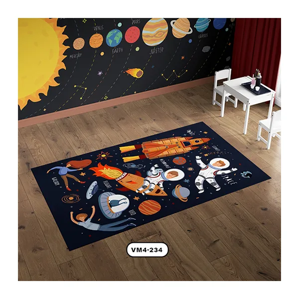 فرش کودک دستیکور مدل فضایی VM4-234