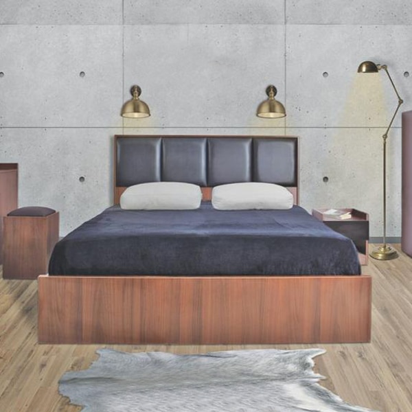 تخت خواب دونفره شیک کاریان چوب مدل میرای