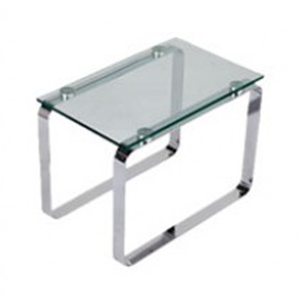 میز عسلی اداری نیلپر مدل FOS-378 شیشه ای با پایه کرومی