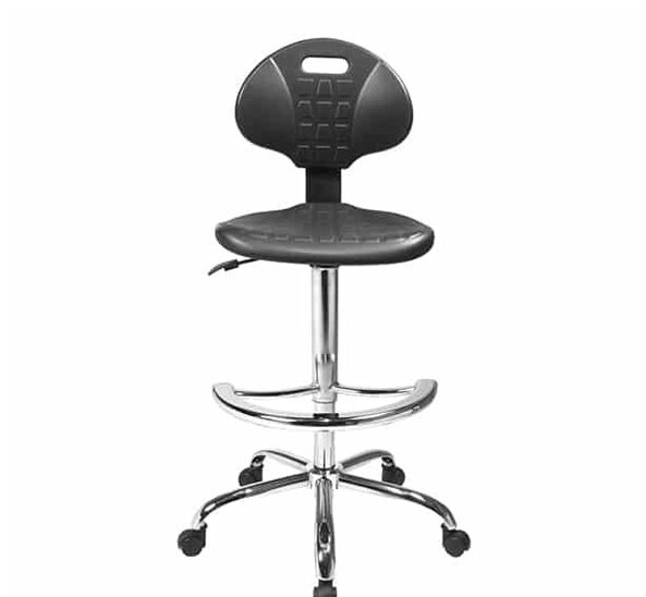 صندلی آزمایشگاهی بدون دسته و با رکاب به رنگ مشکی