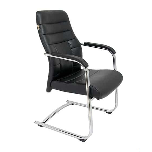 صندلی کنفرانس راحتیران مدل C1151دارای پایه های یو شکل است و روکش مشکی رنگ و 3 سال گارانتی دارد.