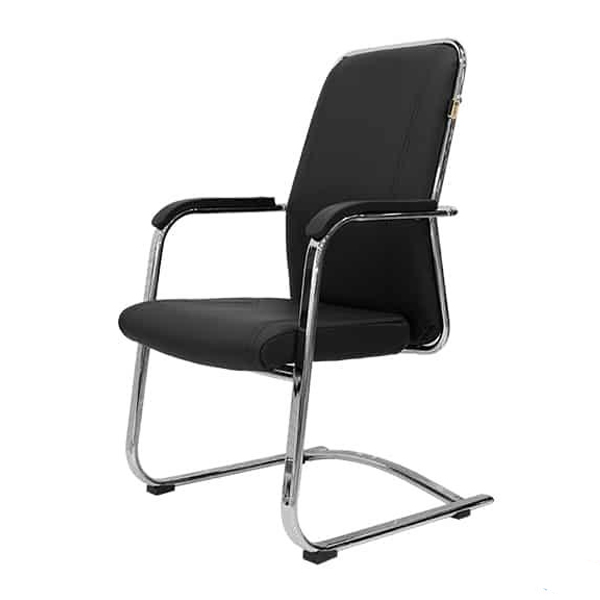 صندلی کنفرانس راحتیران مدل C8110دارای پایه های یو شکل است و روکش مشکی رنگ و 3 سال گارانتی دارد.