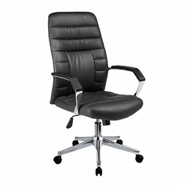 صندلی کارشناسی راحتیران مدل S1151 دارای پایه های پنج پر و روکش مشکی رنگ است که جک تغییر ارتفاع نیز دارد.