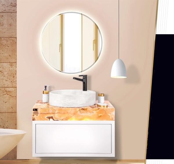 کاسه روشویی مرالو مدل مارمو عسلی