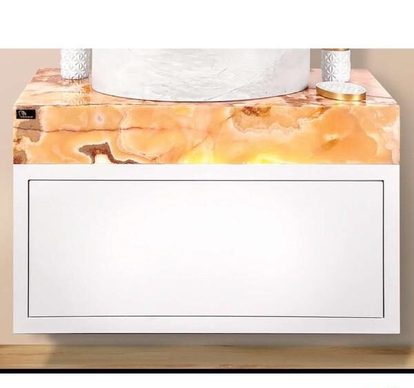 کابین روشویی مرالو مدل مارمو عسلی