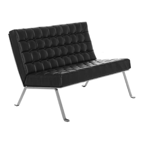 مبل اداری دو نفره مدل S211 راد سیستم با تنوع دو پارچه چرمی و مازراتی در انواع رنگ ها و ساخته شده از پایه فلزی بلند و استفاده از لمسه دوزی در نشیمن و تکیه گاه، جزو پر فروش ترین محصولات شده است.