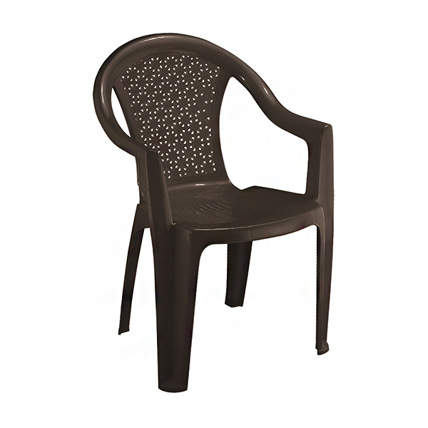 صندلی پلاستیکی دسته‌دار ناصر پلاستیک مدل 812 رنگ مشکی