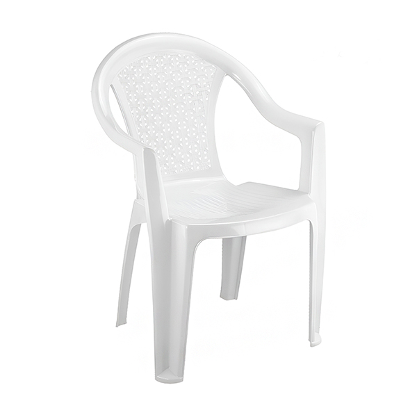 صندلی پلاستیکی دسته‌دار ناصر پلاستیک مدل 812 رنگ سفید