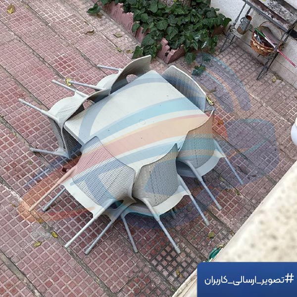 عکس ارسالی مشتری از میز و صندلی ناصر پلاستیک