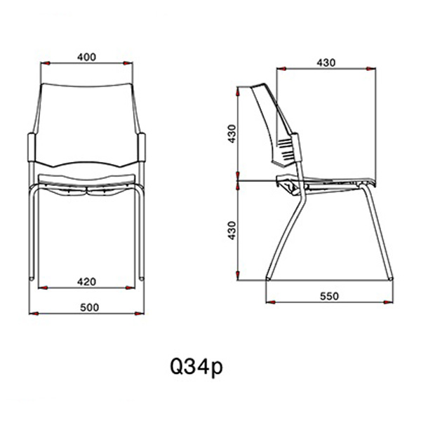 صندلی اداری ثابت لیو مدل Q34p