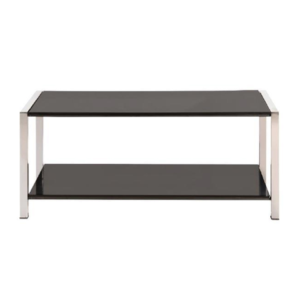 میز جلو مبلی شیشه ای T934L رایانه صنعت که رنگ شیشه آن دودی است و دارای طراحی زیبایی می باشد..