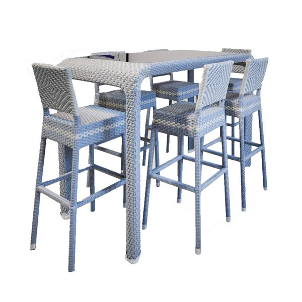 ست 6 نفری میز و صندلی حصیری باغ ارا مدل هاوانا