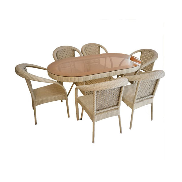 ست 6 نفره میز و صندلی ناهارخوری باغ ارا مدل هلن