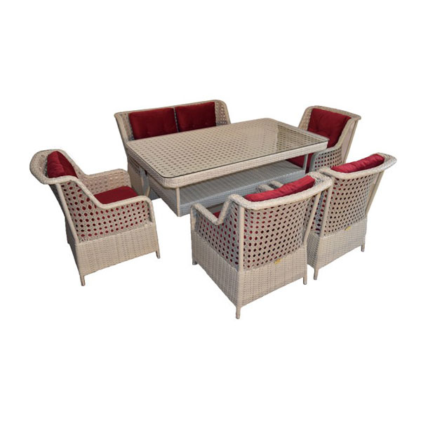 ست 6 نفره میز و صندلی ناهارخوری باغ ارا مدل لیون