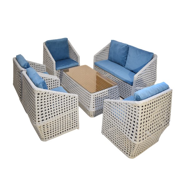 ست 6 نفری مبلمان حصیری باغ ارا مدل دیاموند